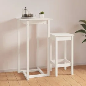 High bar table solid white pine wood 60x60x110 cm by vidaXL, Kitchen and dining tables - Ref: Foro24-822178, Price: 63,94 €, ...