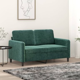 Sofá de 2 plazas de terciopelo verde oscuro 120 cm en Sofás | Comprar online en Foru.es