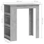 Mesa alta con estante almacenaje gris hormigón 102x50x103,5 cm de vidaXL, Mesas de cocina y de comedor - Ref: Foro24-809471, ...