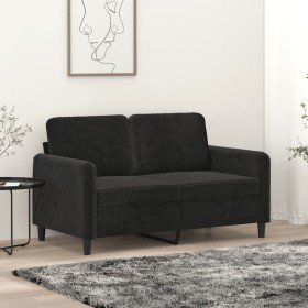 Sofá de 2 plazas terciopelo negro 120 cm en Sofás | Comprar online en Foru.es