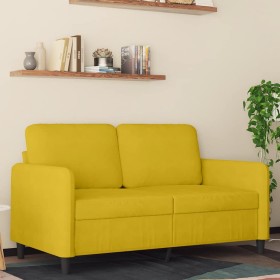Sofá de 2 plazas terciopelo amarillo 120 cm en Sofás | Comprar online en Foru.es