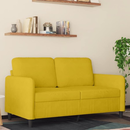 Sofá de 2 plazas terciopelo amarillo 120 cm en Sofás | Comprar online en Foru.es