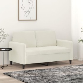 Sofá de 2 plazas terciopelo color crema 120 cm en Sofás | Comprar online en Foru.es