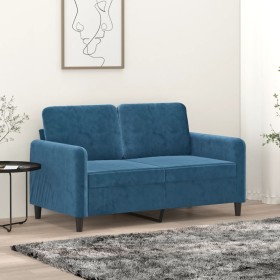Sofá de 2 plazas terciopelo azul 120 cm en Sofás | Comprar online en Foru.es