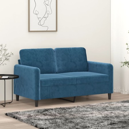 Sofá de 2 plazas terciopelo azul 120 cm en Sofás | Comprar online en Foru.es