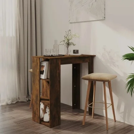 Mesa alta con estante roble ahumado 102x50x103,5 cm de vidaXL, Mesas de cocina y de comedor - Ref: Foro24-812963, Precio: 65,...