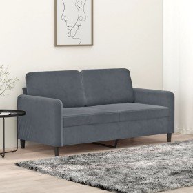 Sofá de 2 plazas de terciopelo gris oscuro 140 cm en Sofás | Comprar online en Foru.es