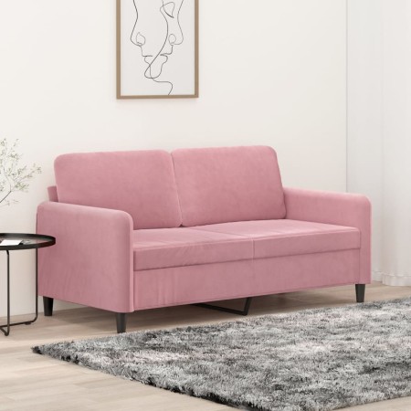 Sofá de 2 plazas terciopelo rosa 140 cm en Sofás | Comprar online en Foru.es