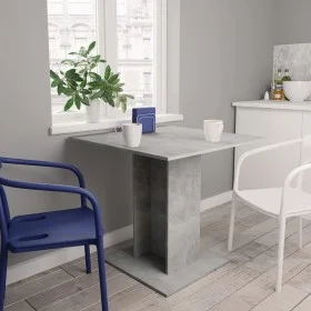 Mesa de comedor madera contrachapada gris hormigón 80x80x75 cm de vidaXL, Mesas de cocina y de comedor - Ref: Foro24-800256, ...