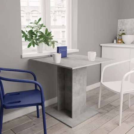 Dining table made of gray concrete plywood 80x80x75 cm by vidaXL, Kitchen and dining tables - Ref: Foro24-800256, Price: 66,9...