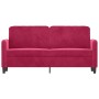 Sofá de 2 plazas de terciopelo rojo tinto 140 cm en Sofás | Comprar online en Foru.es