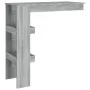 Mesa de bar de pared madera contrachapada gris 102x45x103,5cm de vidaXL, Mesas de cocina y de comedor - Ref: Foro24-817223, P...