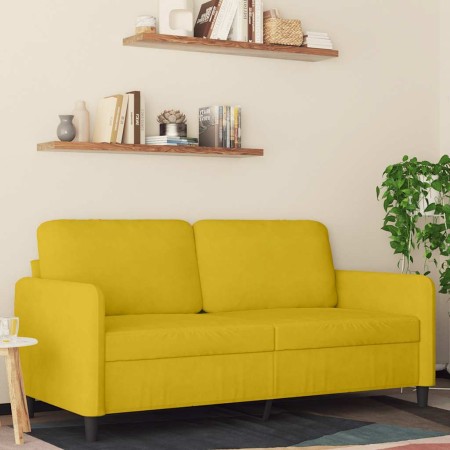 Sofá de 2 plazas terciopelo amarillo 140 cm en Sofás | Comprar online en Foru.es