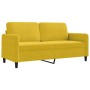 Sofá de 2 plazas terciopelo amarillo 140 cm en Sofás | Comprar online en Foru.es