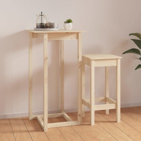 Mesa alta de bar de madera maciza de pino 60x60x110 cm de vidaXL, Mesas de cocina y de comedor - Ref: Foro24-822177, Precio: ...