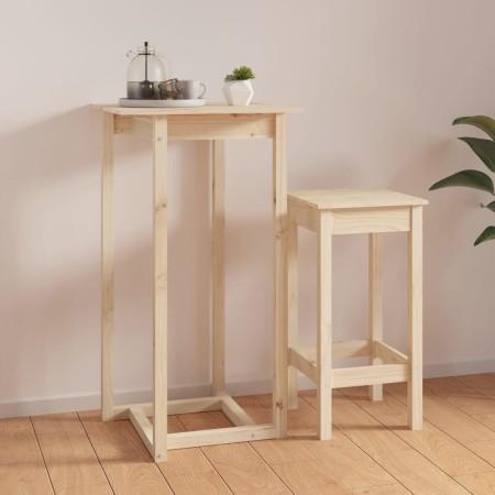 Mesa alta de bar de madera maciza de pino 60x60x110 cm de vidaXL, Mesas de cocina y de comedor - Ref: Foro24-822177, Precio: ...