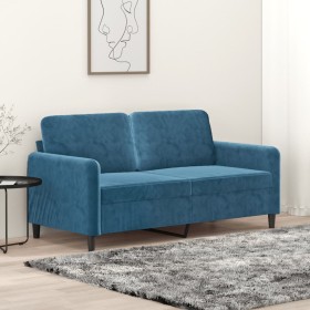 Sofá de 2 plazas terciopelo azul 140 cm en Sofás | Comprar online en Foru.es
