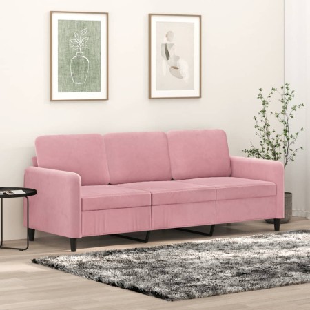 Sofá de 3 plazas terciopelo rosa 180 cm en Sofás | Comprar online en Foru.es