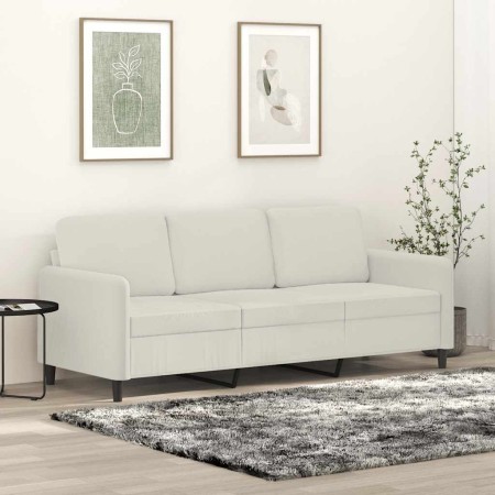 Sofá de 3 plazas terciopelo color crema 180 cm en Sofás | Comprar online en Foru.es