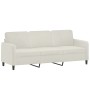 Sofá de 3 plazas terciopelo color crema 180 cm en Sofás | Comprar online en Foru.es