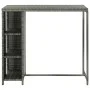 Mesa bar estante almacenaje 120x60x110cm ratán sintético gris de vidaXL, Mesas de cocina y de comedor - Ref: Foro24-313477, P...