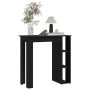 Mesa bar con estante madera contrachapada negro 102x50x103,5 cm de vidaXL, Mesas de cocina y de comedor - Ref: Foro24-809459,...