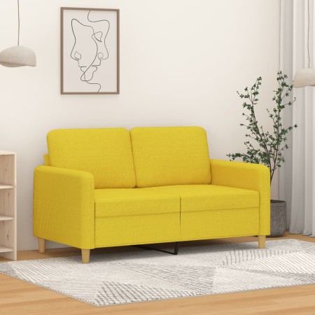 Sofá de 2 plazas de tela amarillo claro 120 cm en Sofás | Comprar online en Foru.es