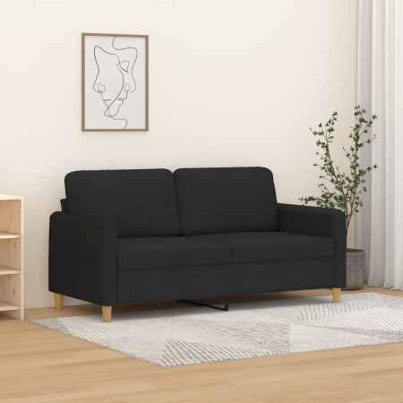 Sofá de 2 plazas de tela negro 140 cm en Sofás | Comprar online en Foru.es
