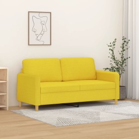 Sofá de 2 plazas de tela amarillo claro 140 cm en Sofás | Comprar online en Foru.es