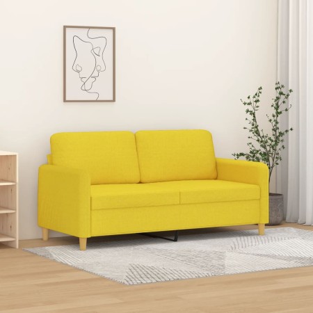 Sofá de 2 plazas de tela amarillo claro 140 cm en Sofás | Comprar online en Foru.es