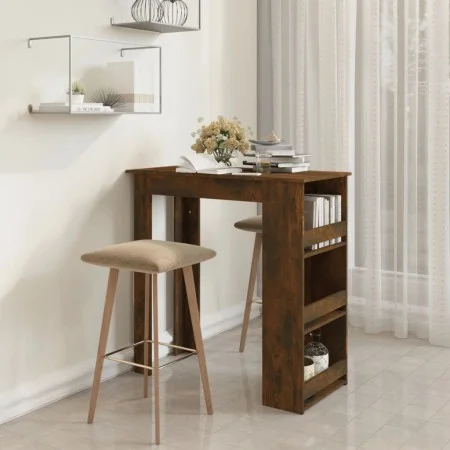 Mesa alta con estante roble ahumado 102x50x103,5 cm de vidaXL, Mesas de cocina y de comedor - Ref: Foro24-812966, Precio: 85,...