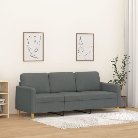 Sofá de 3 plazas de tela gris oscuro 180 cm en Sofás | Comprar online en Foru.es