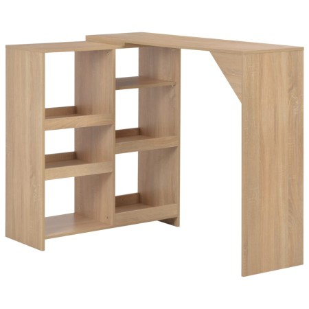 Mesa de bar con estantería móvil negro 138x39x110 cm de vidaXL, Mesas de cocina y de comedor - Ref: Foro24-280224, Precio: 13...