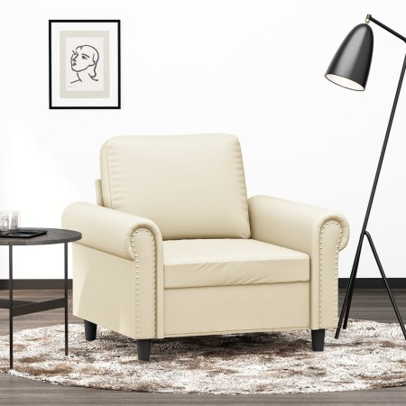Sillón cuero sintético crema 60 cm en Sofás | Comprar online en Foru.es