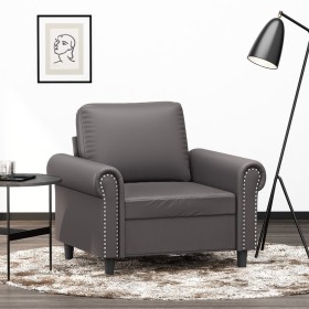 Sillón cuero sintético gris 60 cm en Sofás | Comprar online en Foru.es