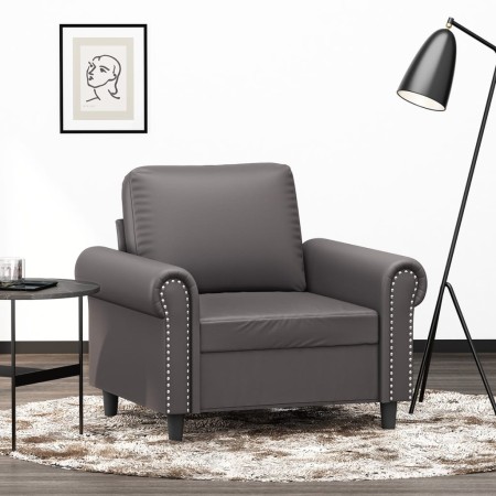 Sillón cuero sintético gris 60 cm en Sofás | Comprar online en Foru.es