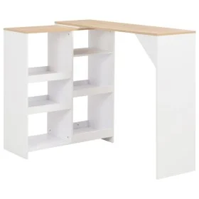 High bar table with white mobile shelf 138x39x110 cm by vidaXL, Kitchen and dining tables - Ref: Foro24-280225, Price: 136,14...