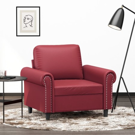 Sillón cuero sintético rojo tinto 60 cm en Sofás | Comprar online en Foru.es
