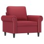 Sillón cuero sintético rojo tinto 60 cm en Sofás | Comprar online en Foru.es