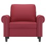 Sillón cuero sintético rojo tinto 60 cm en Sofás | Comprar online en Foru.es