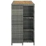 Mesa bar estante almacenaje 120x60x110 cm ratán sintético gris de vidaXL, Mesas de cocina y de comedor - Ref: Foro24-313479, ...