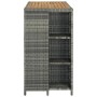 Mesa bar estante almacenaje 120x60x110 cm ratán sintético gris de vidaXL, Mesas de cocina y de comedor - Ref: Foro24-313479, ...
