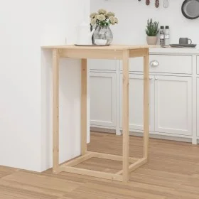 Mesa alta de bar de madera maciza de pino 80x80x110 cm de vidaXL, Mesas de cocina y de comedor - Ref: Foro24-822182, Precio: ...
