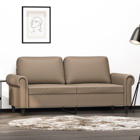 Sofá de 2 plazas de cuero sintético color capuchino 140 cm en Sofás | Comprar online en Foru.es