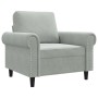 Sillón de terciopelo gris claro 60 cm en Sofás | Comprar online en Foru.es