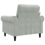 Sillón de terciopelo gris claro 60 cm en Sofás | Comprar online en Foru.es