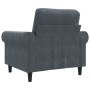 Sillón de terciopelo gris oscuro 60 cm en Sofás | Comprar online en Foru.es