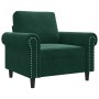 Sillón de terciopelo verde oscuro 60 cm en Sofás | Comprar online en Foru.es