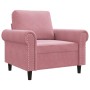 Sillón de terciopelo rosa 60 cm en Sofás | Comprar online en Foru.es