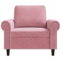 Sillón de terciopelo rosa 60 cm en Sofás | Comprar online en Foru.es